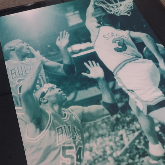 john starks dunk on jordan poster